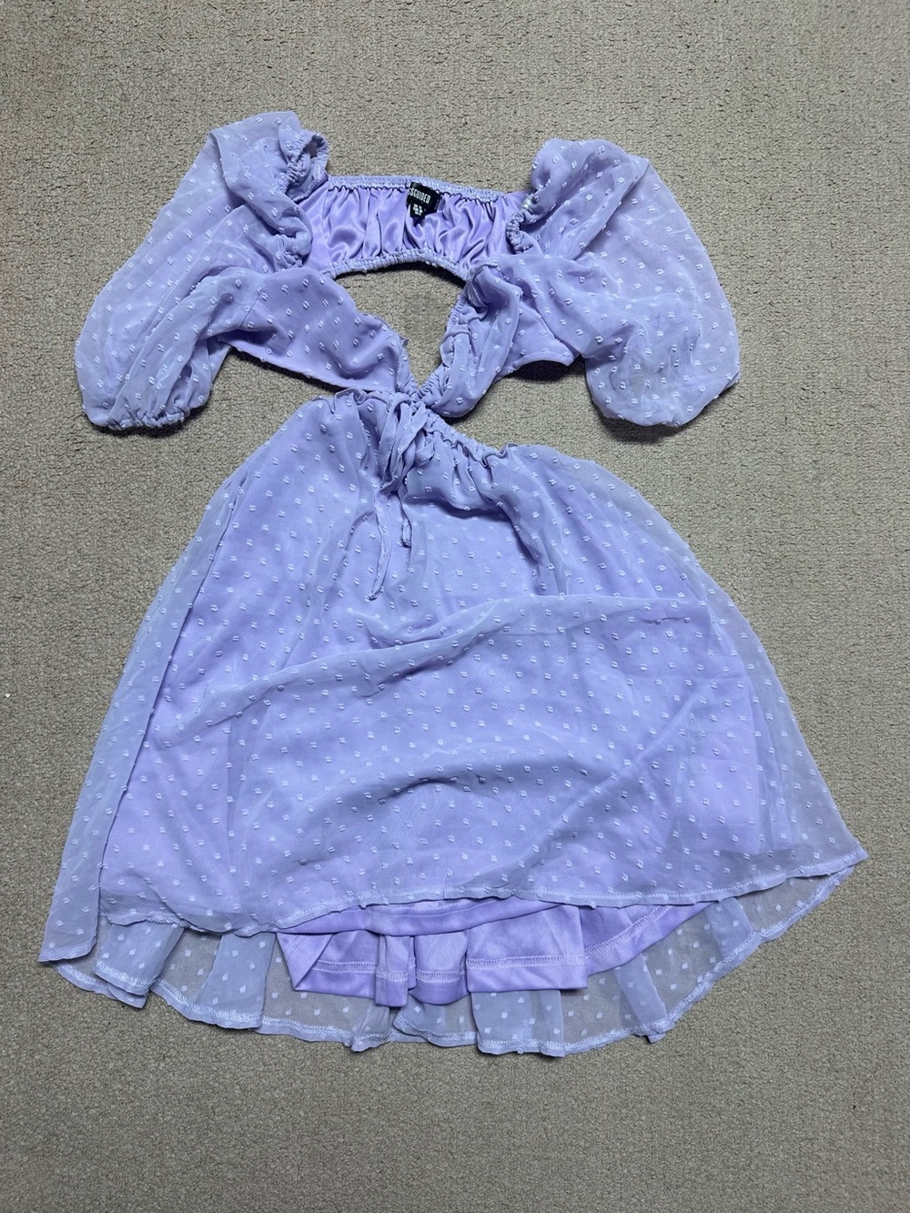 Missguided Lavender Chiffon Cut-Out Dress
